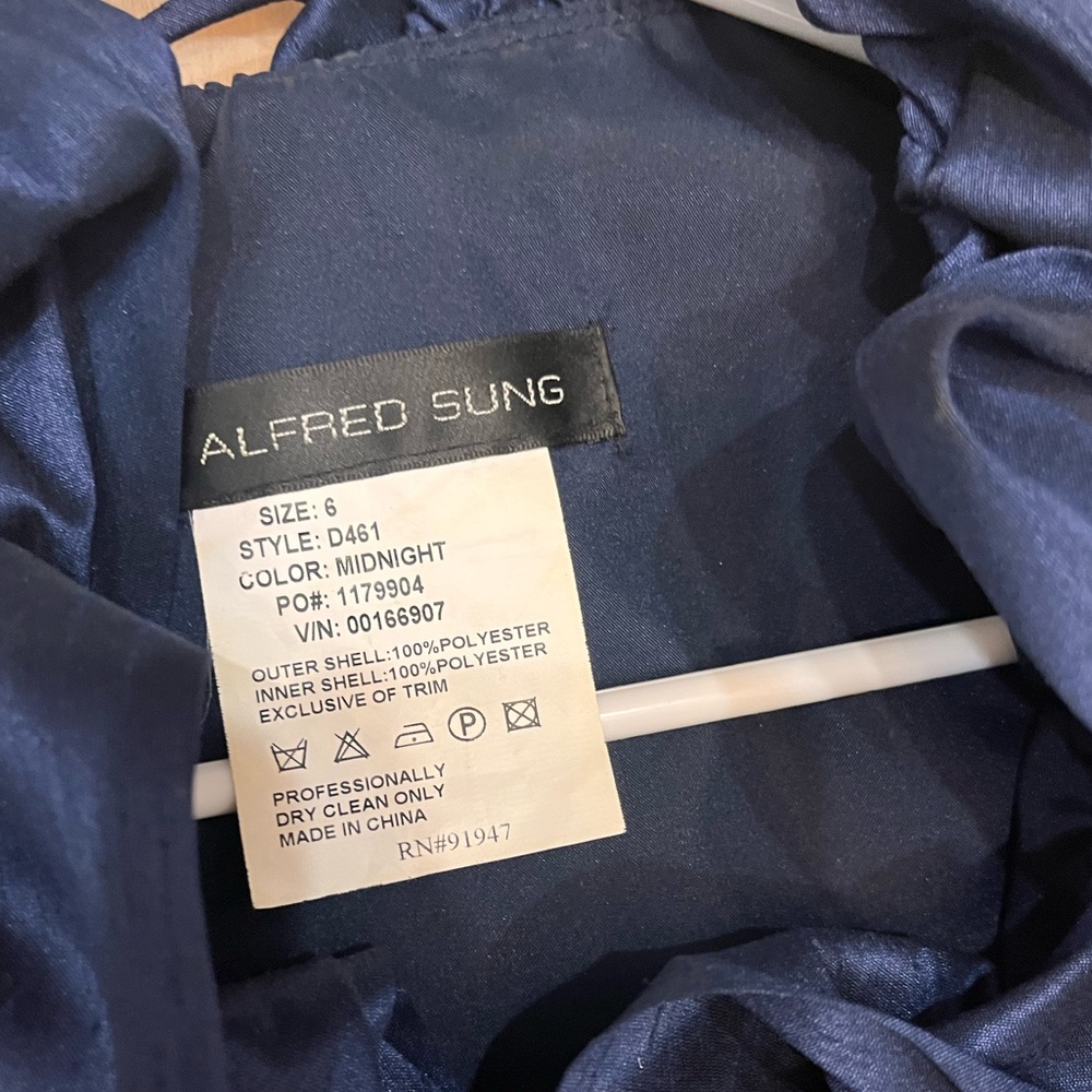ALFRED SUNG Navy Halter Dress - Picture 6 of 7